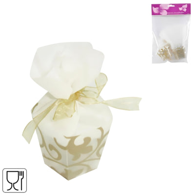 Geschenkverpackung Arabeske Taupe 6er Set | 24 Stück