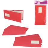 Karten mit Umschlägen rot 21 cm 5 Stück | 48 Stück