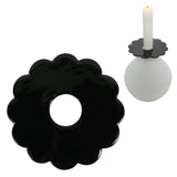 Stjernsund kaarsenring loua bloem zwart glans 9,3 cm | 24 stuks