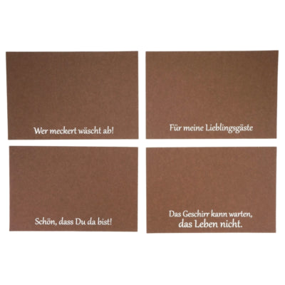 Tischset mit Spruch Filz braun 45 x 30 cm 4-fach sortiert | 48 Stück