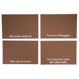 Tischset mit Spruch Filz braun 45 x 30 cm 4-fach sortiert | 48 Stück