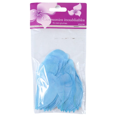 Dekofedern blau 6 cm 96 Stück | 48 Stück