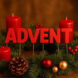 Abi Deko Weihnachtsbuchstabenstecker Advent rot 5 cm | 24 Stück
