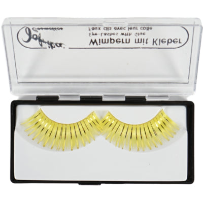 Jofrika Cosmetics künstliche Wimpern gelb Glitzer 9,5 cm B-Wahl | 60 Stück