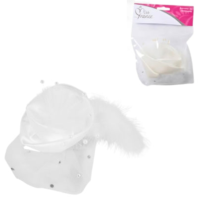 Haarspange Brautblume weiß 11 cm | 24 Stück