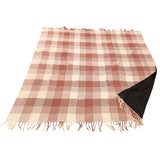 Nehmen Sie ein kariertes Polyback-Picknick-Plaid rostweiß 160 x 160 cm | 10 Stück