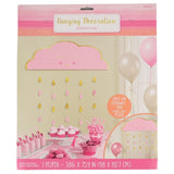 Amscan deurgordijn babyshower roze goudkleurig 193 cm | 12 stuks