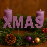 Abi Deko Weihnachtsbuchstabenstecker Weihnachten silberfarben 5 cm | 24 Stück