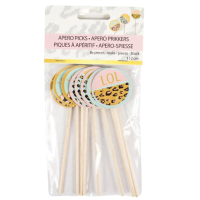 Cocktailspieße Funky Leopard 12 cm 8er Set | 48 Stück
