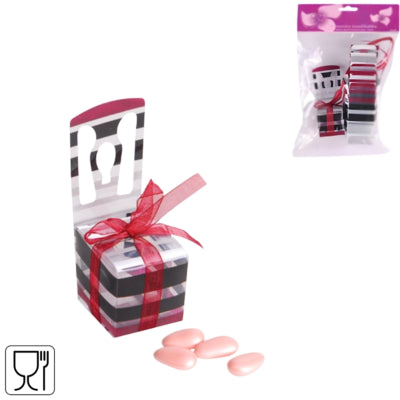 Geschenkverpackung Stuhl bordeaux schwarz 6er Set | 24 Stück