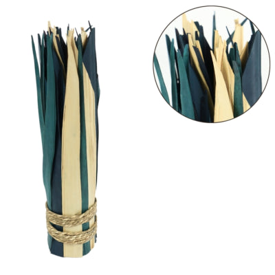 Bündel getrockneter Blätter blau beige 35 cm | 48 Stück