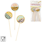 Cocktailspieße Funky Leopard 12 cm 8er Set | 48 Stück
