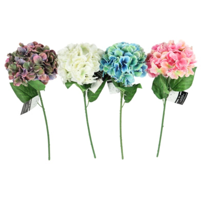 Kunstblume Hortensie 54 cm 4-fach sortiert | 24 Stück