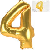 Amscan Folienballon Jumbo Zahl 4 goldfarben 137 cm | 36 Stück