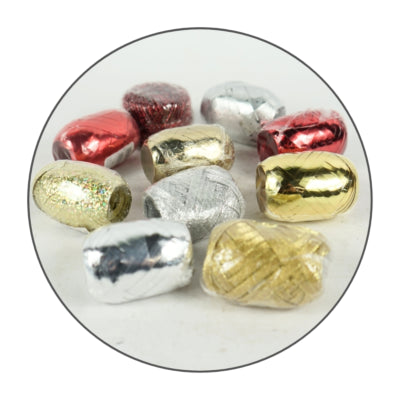 Dekoband metallic goldfarben silberfarben rot 10 und 20 Meter sortiert | 500 Stück