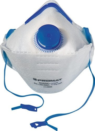 Promat tecwerk stofmasker | shark ffp2 v | en 149:2001 + a1:2009 ffp2 nrd | met uitademventiel, opvouwbaar | 12 st. kt - 4000370612