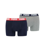 Puma Basic Boxer Short Men (Pack von 2) Graublau Größe l