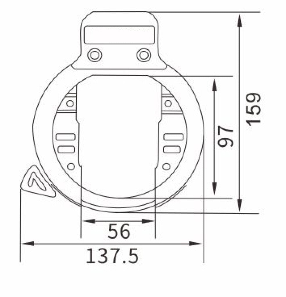 Python ringslot met plug-in voor ketting zwart op kaart