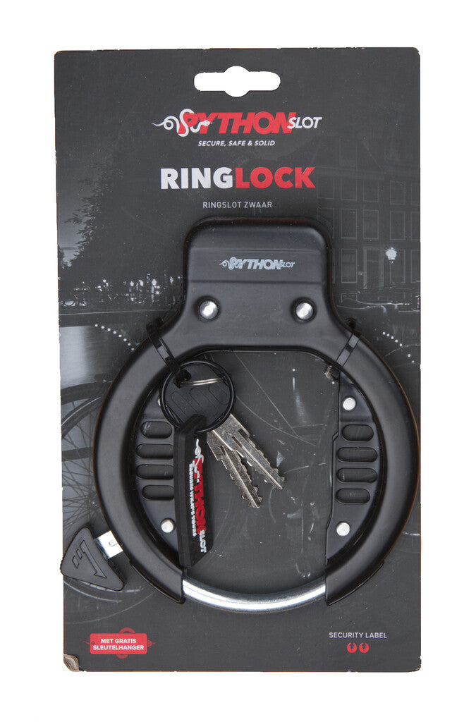 Python Ringslot with plug-in for chain black on card