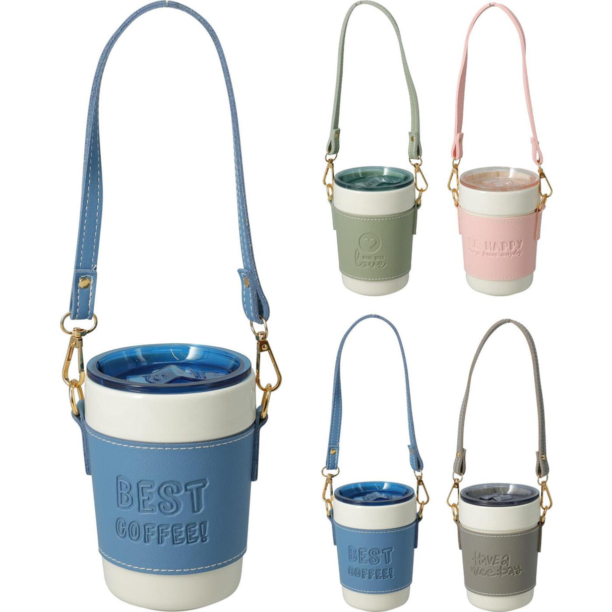 Beker met deksel 420ml 4 assorti