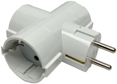 Erdungsstecker-Adapter 3-fach T-Modell weiß – 6175914