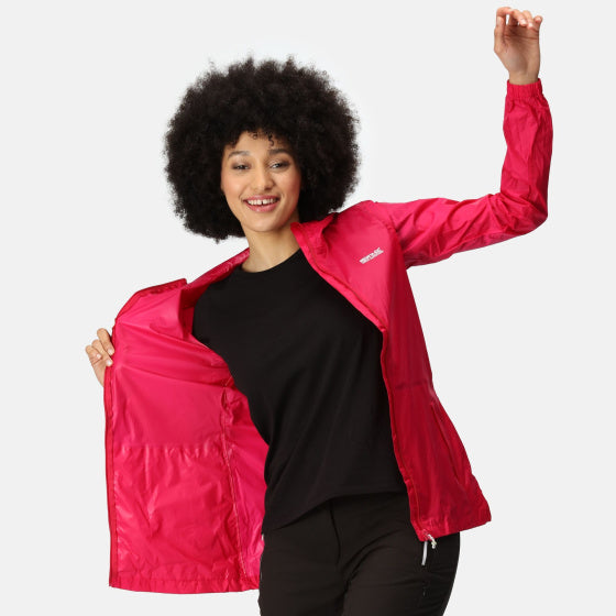 Regatta Pack it iii Shell Jacket Ladies Pink Size L.