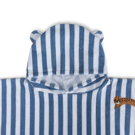 Wanderer | Blauer Strandponcho aus Baumwolle, 65 x 65 cm