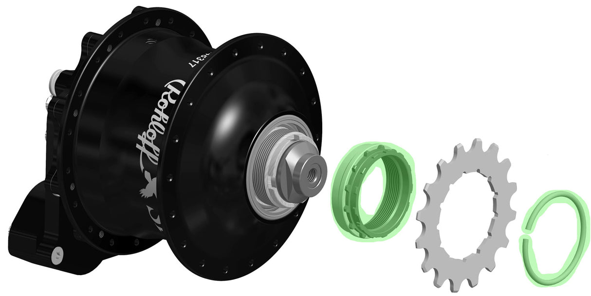 Rohloff-Trägeradapter mit Keilverzahnung und Sicherungsring-Standard