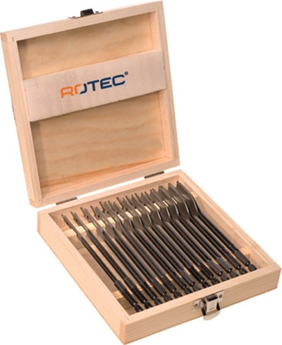 Rotec 13 Stk. Schnellbohrer-Set im Holzkasten 6-25mm - 9001018 - 900.1018