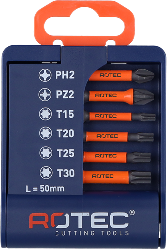 Rotec bitset | impact | 6-delig | e6.3 x 50mm | ph-pz-t - 825.0135