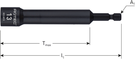 Rotec dopsleutel extra diep | e6,3 | bitopname | sw 13x110 75 - 822.0013