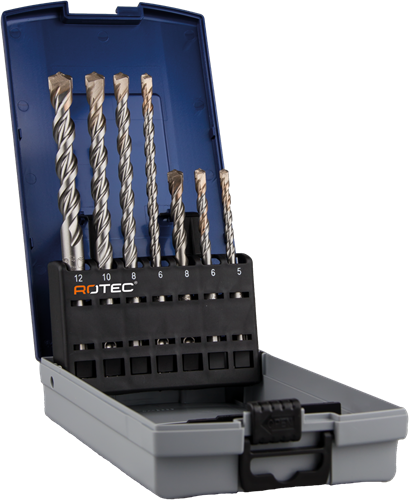 Rotec Hammerbohrer-Set | sds-plus | v-Unterbrecher | in ABS-Kassette | 7 Stk. - 900,1010k