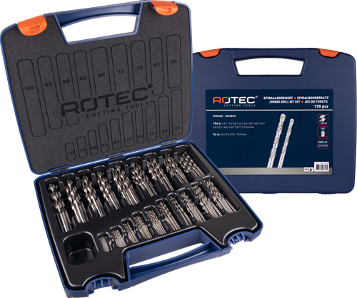 Rotec Spiralbohrer-Set '105', DIN338, Typ N, 170-tlg., ø1-10 ABS - 900.0173k - 900.0173k