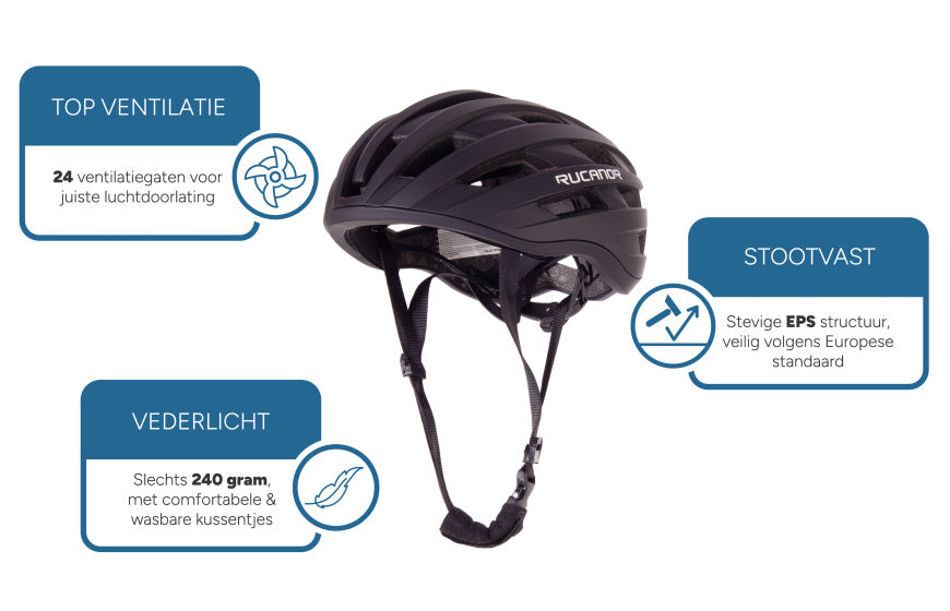 Rucanor Grav Fahrradhelm verstellbar Schwarz Größe 55-58 cm (M)