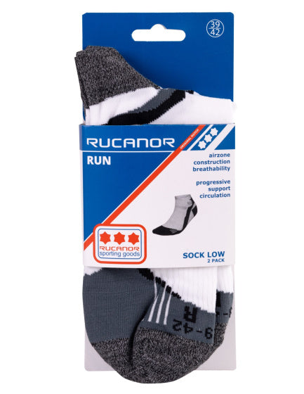 Rucanor Running Socken kurz 2-Pack weiß grau Größe 39-42
