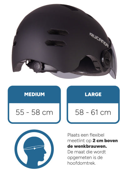 Rucanor Urban Sprint Fahrradhelm verstellbar Schwarz Größe 55-58 cm (M)