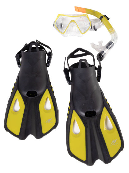 Rucanor Zandvoort Schnorchel Set mit Flippers Lime Größe 32-36