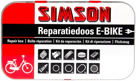 Simson Reparaturbox E-Bike Aluminium Red White 14-Piece