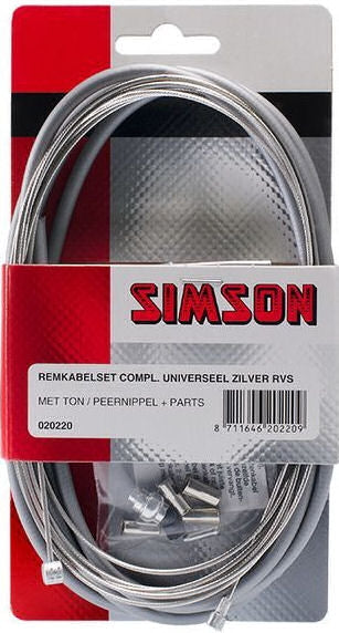 Simson Bremskabel Set Universal 1,70 Meter grau