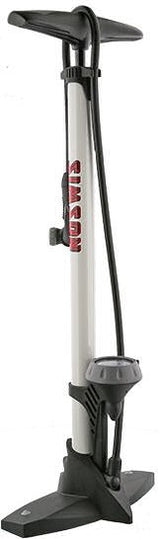 Bicycle pump with manometer steel 61 cm white (020601)