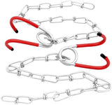 Suspension chains with hooks red silver 2 pieces