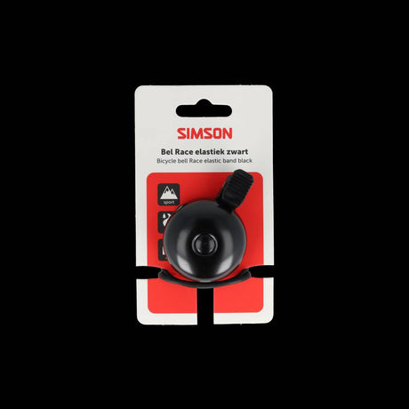 Simson racefietsbel met elastische bevestiging - zwart