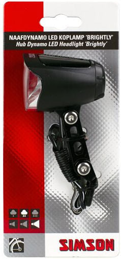 Voorlicht hell Hub -dynamo led 70 lux schwarz