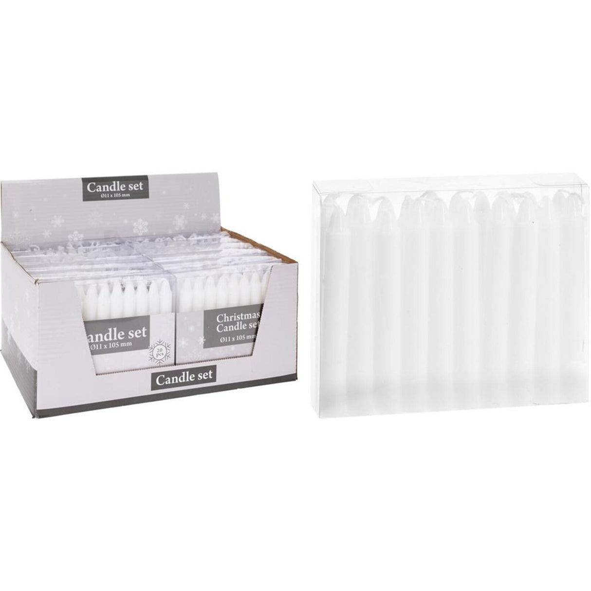 Home Styling Christbaumkerzen 20-teilig 10,5cm weiß