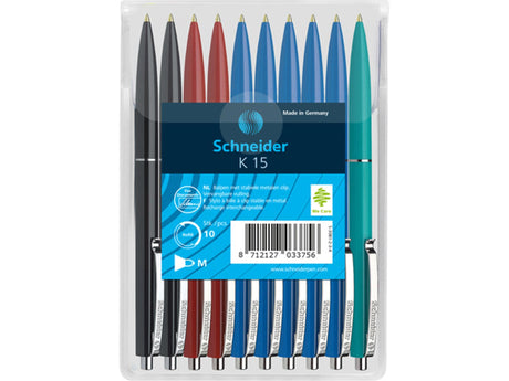 Schneider S-3081-2-3-4 Kugelschreiber K15 10s farbig sortiert in Header-Tasche