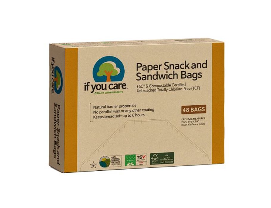 Wenn Sie sich für Snacks -Sandwich -Taschen kümmern - FSC Un gebleichtes Papier - 48 Stcs. - 19x16x5.7cm