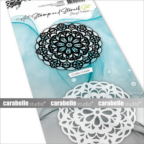 Carabelle Studio • Kunststempel-Schablonenset Deckchen Nr. 1