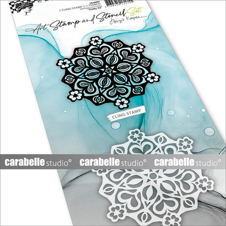 Carabelle Studio • Kunststempel-Schablonenset Deckchen Nr. 2
