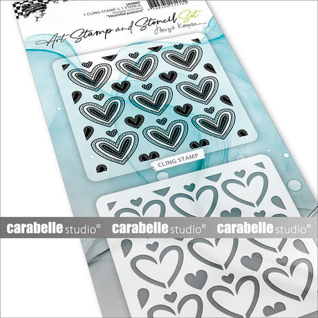 Carabelle Studio • Kunststempel-Schablonenset mit herzförmigem Muster