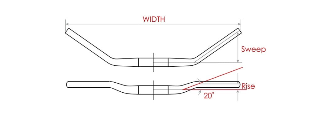 Skicka Wien Ø31,8 B = 640mm, 35 ° Bent - Matt Black